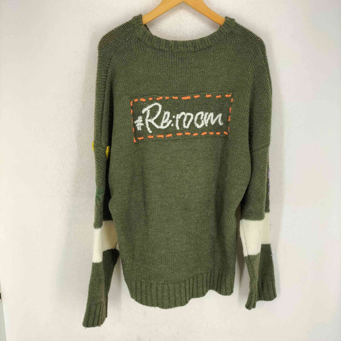 リルーム re:room HAND-EMBROIDERY LOGO CREW KNIT メンズ s