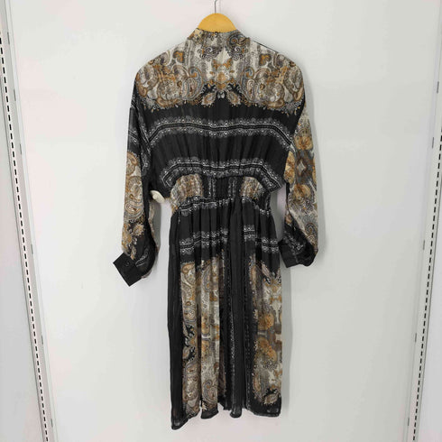 meridiam L/S 総柄 シアーワンピース レディース