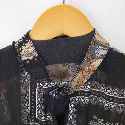 meridiam L/S 総柄 シアーワンピース レディース