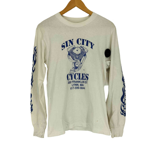 フルーツオブザルーム FRUIT OF THE LOOM SIN CITY CYCLES 両面袖プリント長袖カットソー メンズ S