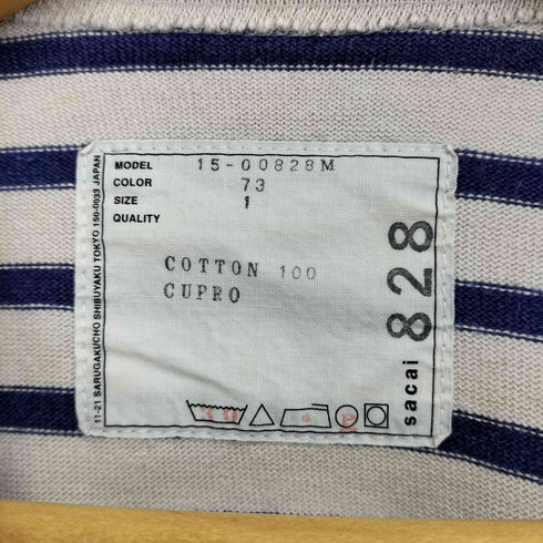 サカイ Sacai クルーネックボーダー長袖シャツ メンズ JPN:1