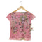 SUN MARIA フラワー ボトルネック シアーカットソー レディース M~L