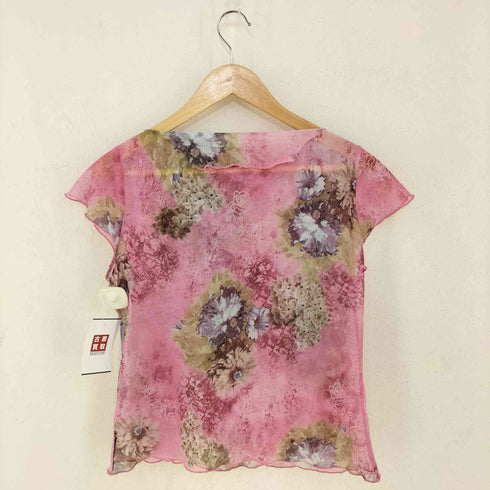SUN MARIA フラワー ボトルネック シアーカットソー レディース M~L