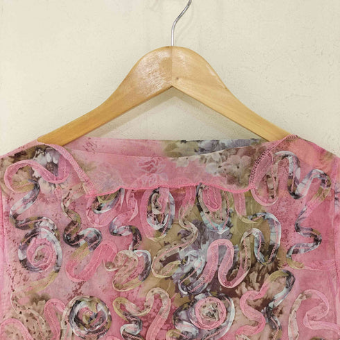 SUN MARIA フラワー ボトルネック シアーカットソー レディース M~L