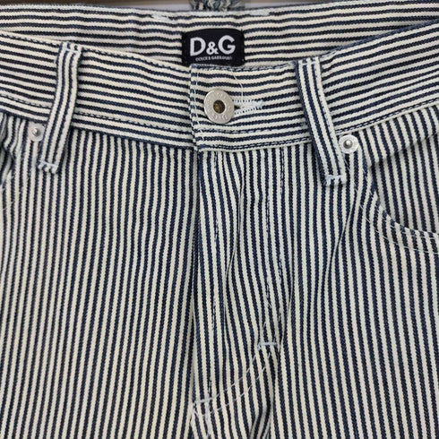 ディーアンドジードルチェアンドガッバーナ D&G DOLCE&GABBANA POWER TIGHT モロッコ製 ストライプパンツ メンズ 32