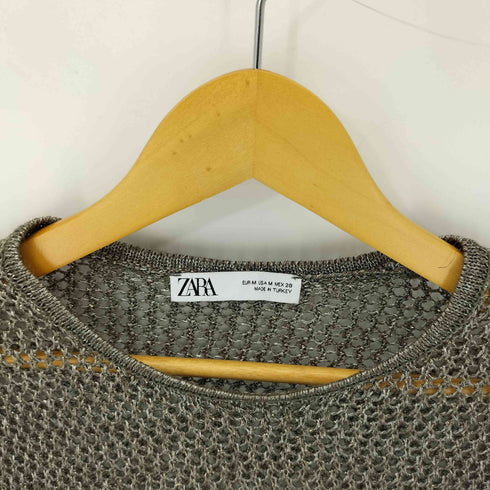 ザラ ZARA メッシュ L/S カットソー レディース import:M