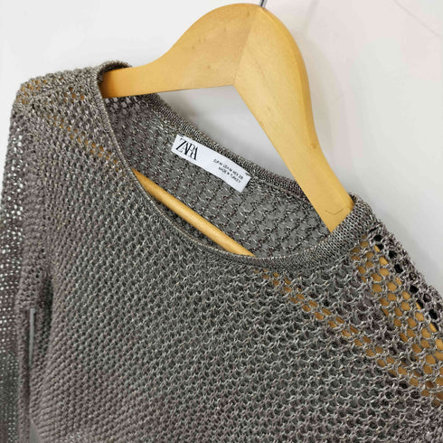 ザラ ZARA メッシュ L/S カットソー レディース import:M