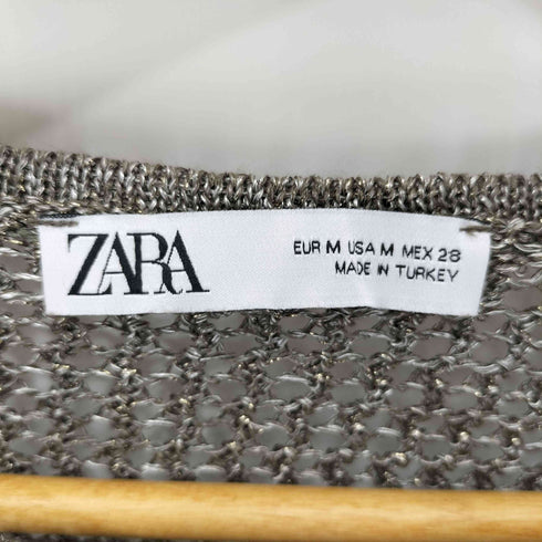 ザラ ZARA メッシュ L/S カットソー レディース import:M