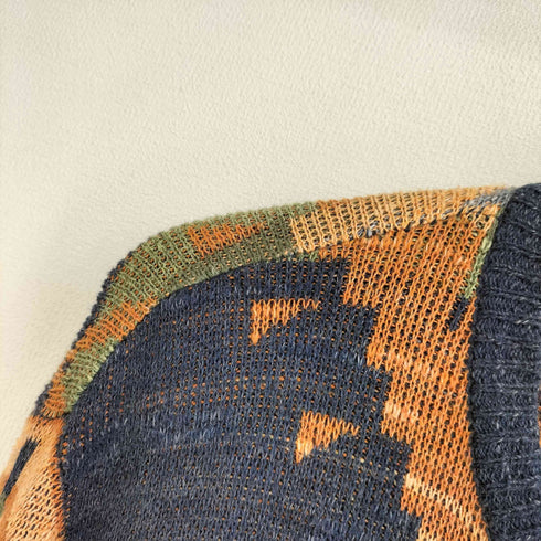 デニムアンドサプライ ラルフローレン DENIM & SUPPLY RALPH LAUREN ネイティブ柄 猫目ボタン ヘンリーネックコットンニットソー メンズ S