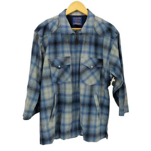 ペンドルトン PENDLETON 90S メキシコ製 ウール オンブレ ウエスタン ジップアップ シャツジャケット メンズ import:M