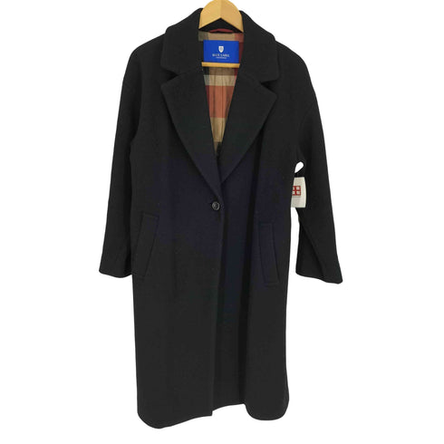 ブルーレーベルクレストブリッジ BLUE LABEL CRESTBRIDGE 裏地 タータンチェック ウール ナイロン チェスター コート レディース 36