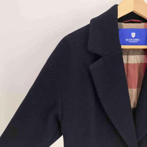 ブルーレーベルクレストブリッジ BLUE LABEL CRESTBRIDGE 裏地 タータンチェック ウール ナイロン チェスター コート レディース 36