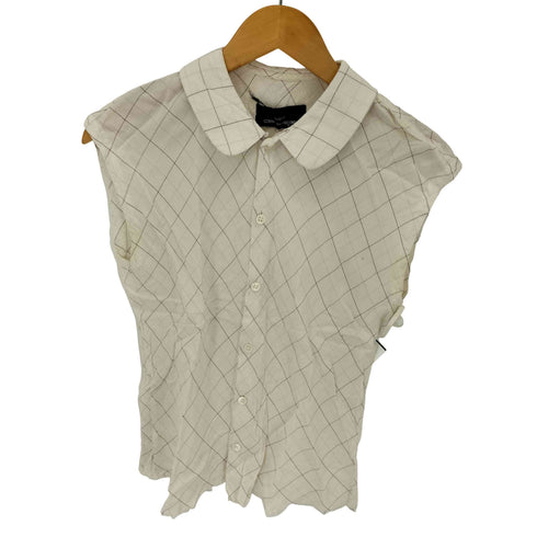 トリココムデギャルソン tricot COMME des GARCONS 90S~00S 丸襟 チェック ノースリーブブラウス レディース
