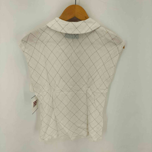 トリココムデギャルソン tricot COMME des GARCONS 90S~00S 丸襟 チェック ノースリーブブラウス レディース