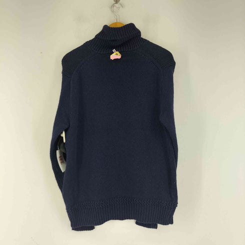 ポロバイラルフローレン Polo by RALPH LAUREN リネンコットン混フロント星条旗 タートルネックセーター ショールカラー メンズ import:L