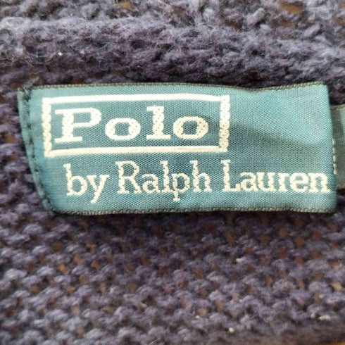 ポロバイラルフローレン Polo by RALPH LAUREN リネンコットン混フロント星条旗 タートルネックセーター ショールカラー メンズ import:L