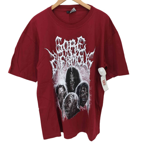 両面プリント デスメタル グラフィック クルーネック Tシャツ メンズ JPN:L