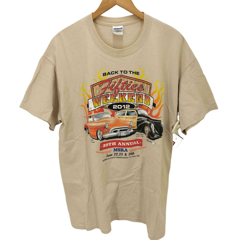 GILDANボディ クラシックカー プリント クルーネック Tシャツ メンズ JPN:L