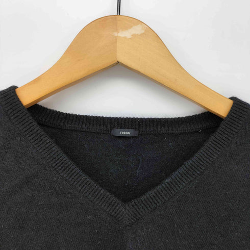 ユニバーサルティシュ UNIVERSAL TISSU カシミヤ混 Vネックニット レディース