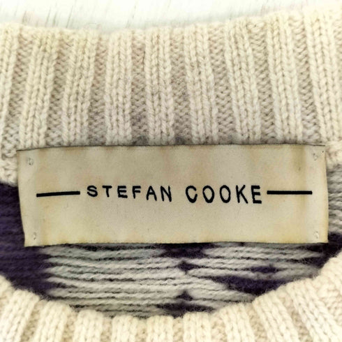 ステファンクック STEFAN COOKE 総柄クロップドプルオーバーニット メンズ import:L