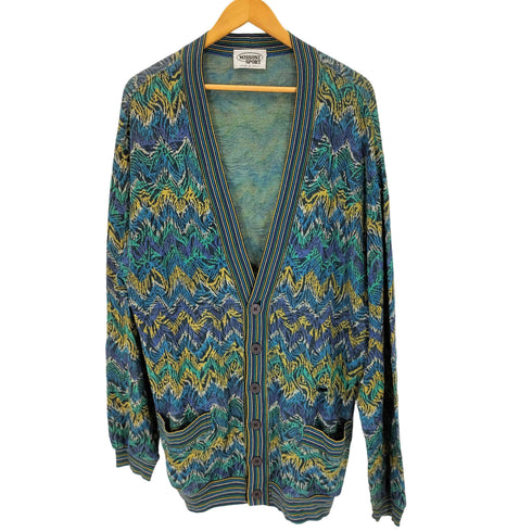 ミッソーニスポーツ MISSONI SPORTS 90S イタリア製 総柄コットンカーディガン メンズ