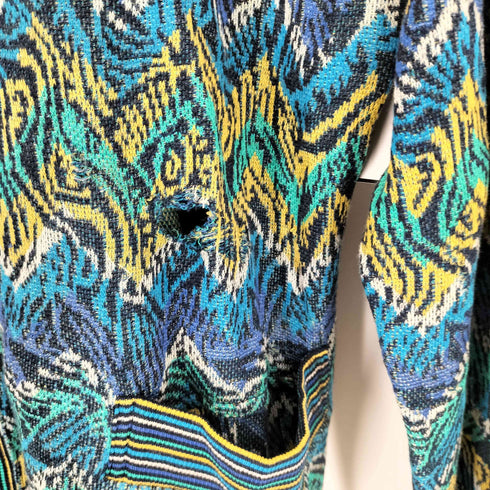 ミッソーニスポーツ MISSONI SPORTS 90S イタリア製 総柄コットンカーディガン メンズ