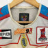 イエローコーン YELLOW CORN BACK RUNNING PROJECT スター ワッペン フェイクレザー切替 ジップアップ メッシュ レーシングシャツ メンズ LL