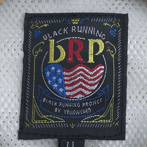 イエローコーン YELLOW CORN BACK RUNNING PROJECT スター ワッペン フェイクレザー切替 ジップアップ メッシュ レーシングシャツ メンズ LL