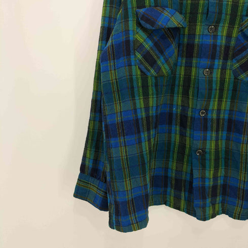 ペンドルトン PENDLETON 70S USA製 オンブレ フランネル L/S ワークシャツ メンズ import:XL