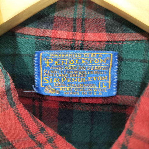 ペンドルトン PENDLETON 70S USA製 チェック フランネル L/S ワークシャツ メンズ import:L