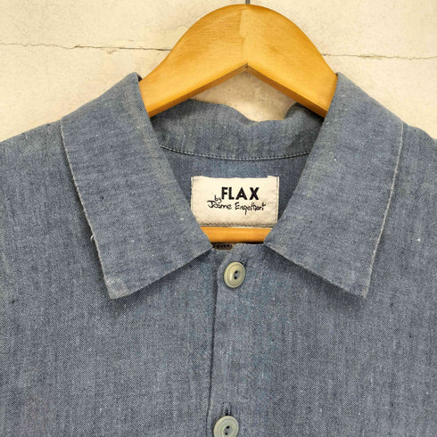 フラックスバイジーンエンゲラール FLAX by Jeanne Engelhart 90s リトアニア製 リネンS/S シャツ メンズ JPN:S