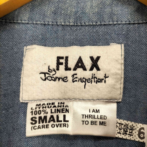 フラックスバイジーンエンゲラール FLAX by Jeanne Engelhart 90s リトアニア製 リネンS/S シャツ メンズ JPN:S