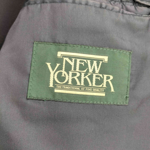 ニューヨーカー NEWYORKER ストライプ 背抜き ダブルブレスト テーラードジャケット ブレザー タック 裾ダブル スラックス セットアップ メンズ 94A6