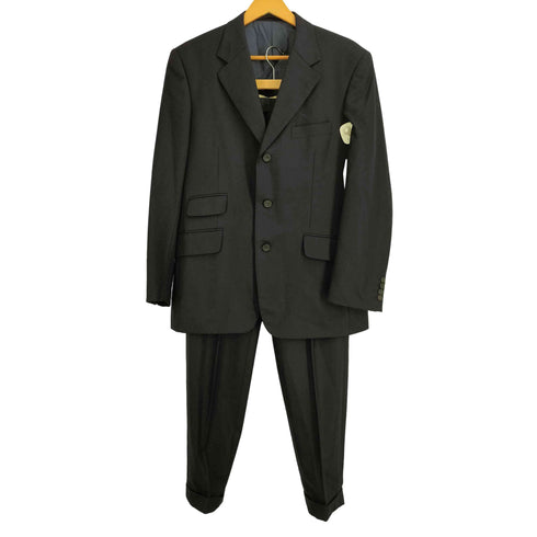 ロロピアーナ Loro Piana イタリア製 ウール100 シングル 3B テーラードジャケット 裾ダブル タック スラックス セットアップ メンズ A6