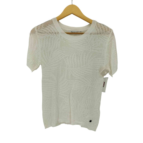 デシグアル Desigual 25SS 透かし編みの ニットTシャツ レディース import:M