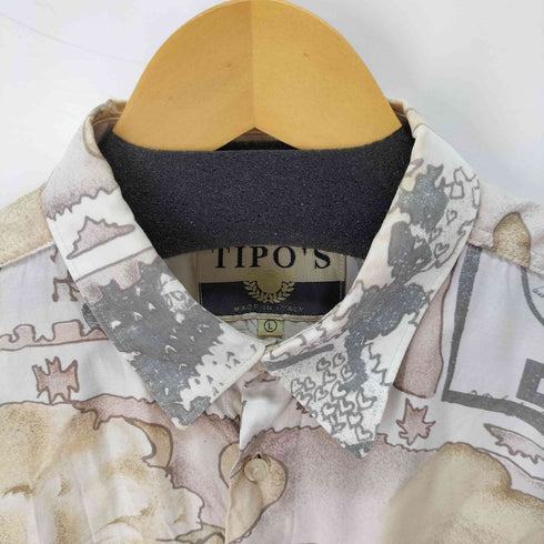 tipo's イタリア製 Ⅼ/S 総柄シャツ メンズ import:L