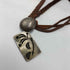 ポロラルフローレン POLO RALPH LAUREN 90S Silver 925 刻印 Native Necklace ネイティブ ネックレス コンチョボタン 編み込みレザー メンズ