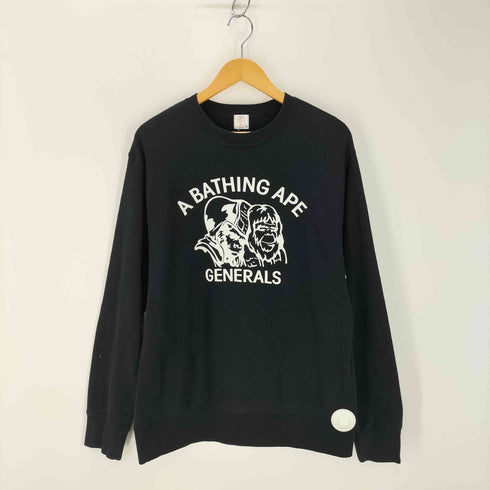 アベイシングエイプ A BATHING APE 90S 初期タグ ジェネラル プリント リバースウィーブ型 スウェット メンズ