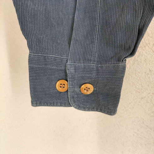 ウンガロ ungaro シルク100 ロゴ刺繍 コーデュロイ レギュラーカラーシャツ メンズ M