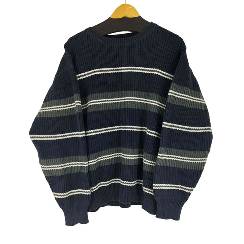 ノーティカ NAUTICA ボーダーコットンニット メンズ import:XL