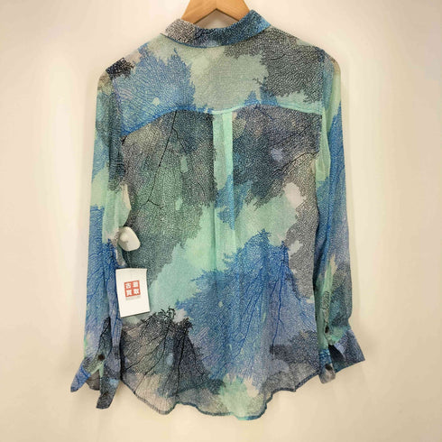 エキプモンフェム EQUIPMENT FEMME シルク 100% 総柄 シアー L/S シャツ レディース import:S