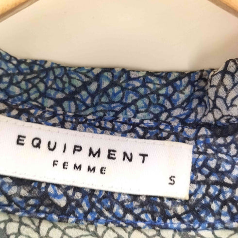 エキプモンフェム EQUIPMENT FEMME シルク 100% 総柄 シアー L/S シャツ レディース import:S