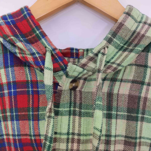 AFB HOODED SHIRTS チェック フーディシャツ メンズ import:L