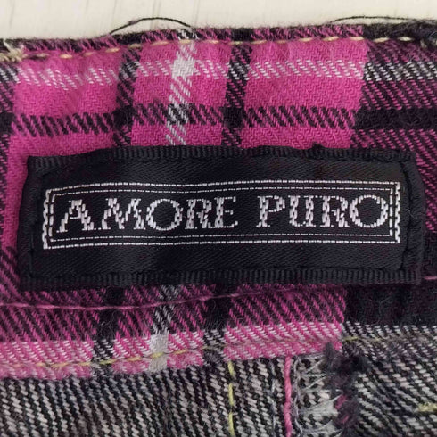 AMORE PURO Y2K チェック切替 ストレートデニム メンズ 85