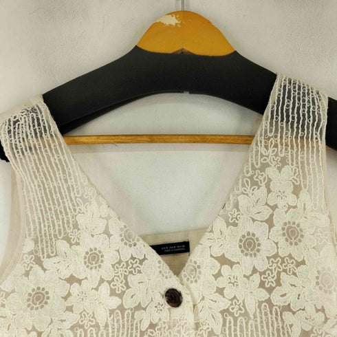 ザラ ZARA カットワークベスト レディース import:S
