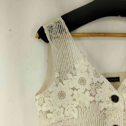 ザラ ZARA カットワークベスト レディース import:S