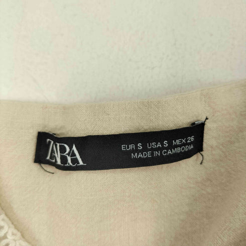 ザラ ZARA カットワークベスト レディース import:S