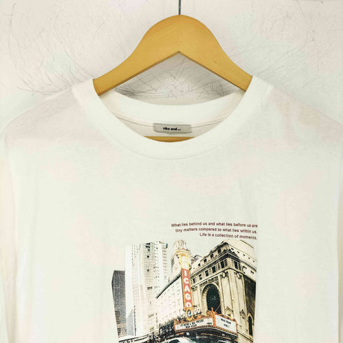 ニコアンド niko and... バック布帛CITYフォトTシャツ レディース