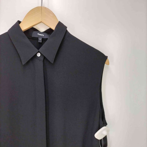 セオリー theory 24SS POWDER CREPE OS SLEEVLESS SH J パウダークレープスリーブレスシャツブラウス レディース import:S