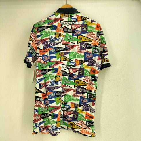 ポロラルフローレン POLO RALPH LAUREN CLASSIC FIT PENNANT ALLOVER PRINT POLO SHIRT ロゴパッチ ペナントフラッグ柄 ポロベアプリント ポロシャツ メンズ M